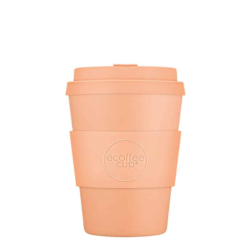 peach reusable coffee cup