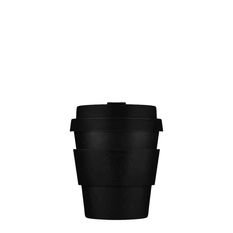 black reusable coffee cup